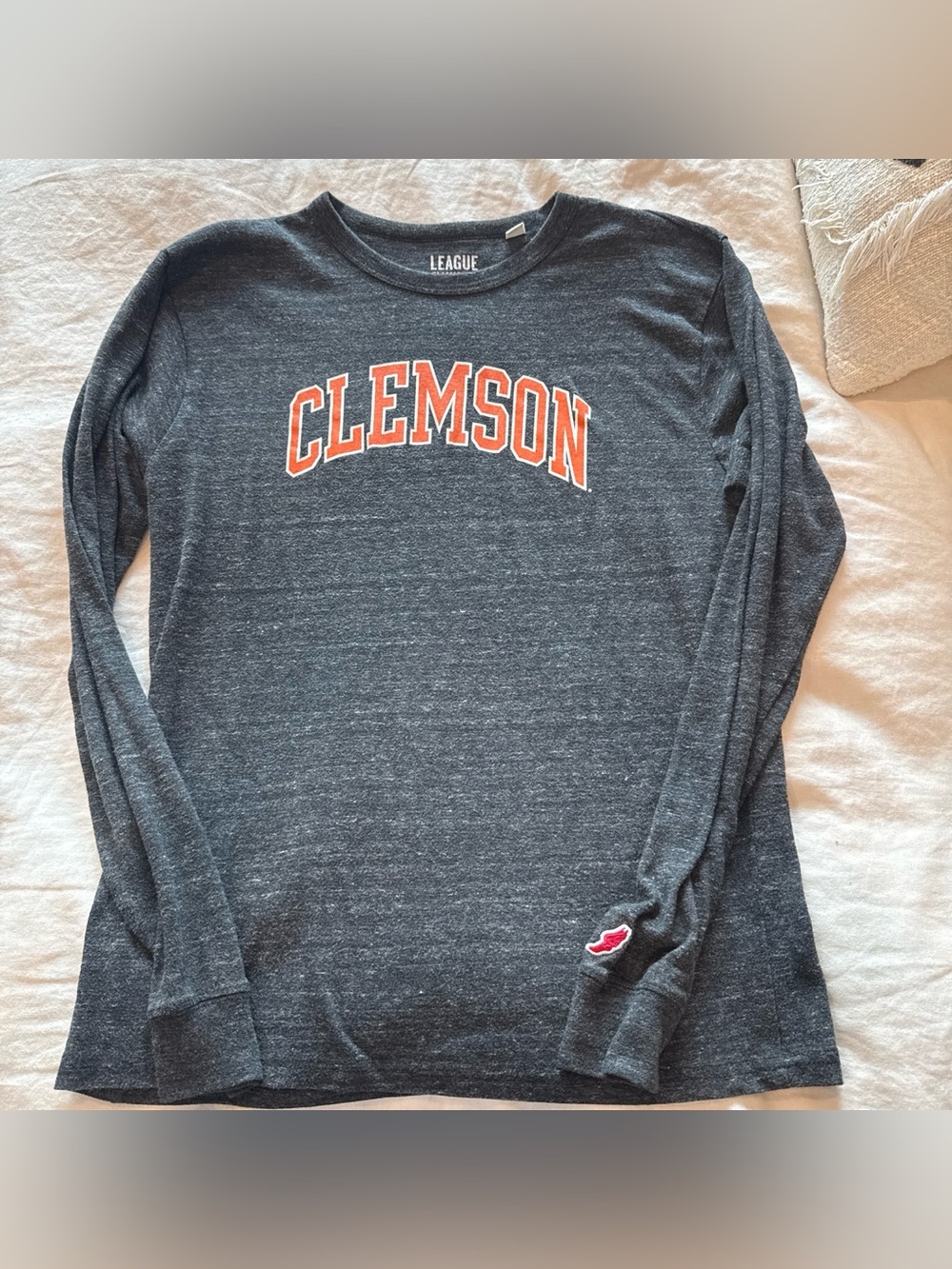 League Dark Gray Classic Fit Crewneck with White Print